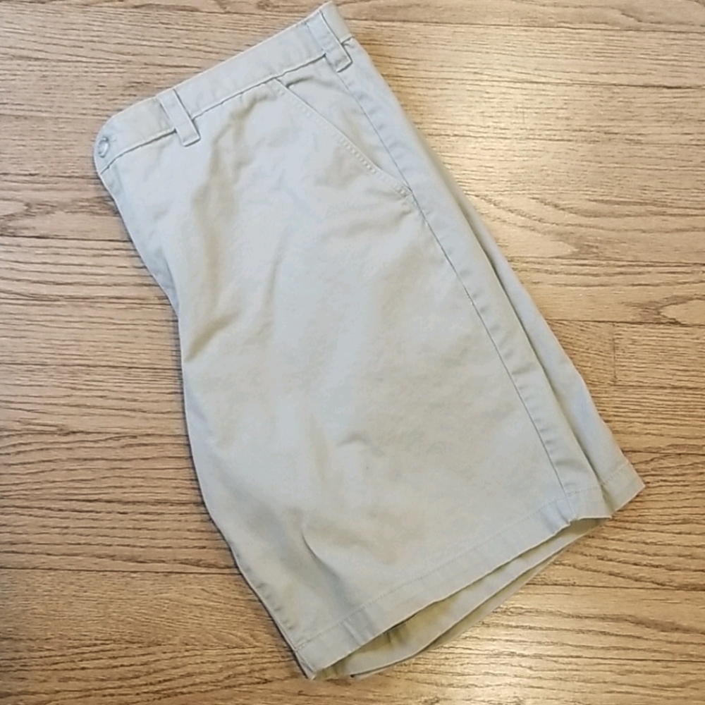 Eddie Bauer Chino Shorts 38 Flat Front Zipper